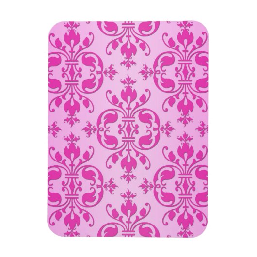Niedlich Girl Two Tone Pink Damask Magnet (Vertikal)