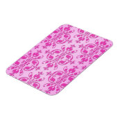 Niedlich Girl Two Tone Pink Damask Magnet (Linke Seite)