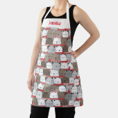 Niedlich Girl Vorname Weihnachtsbären Illustriert Schürze (InSitu)