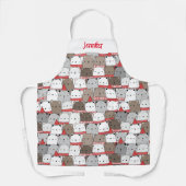 Niedlich Girl Vorname Weihnachtsbären Illustriert Schürze (Vorderseite)