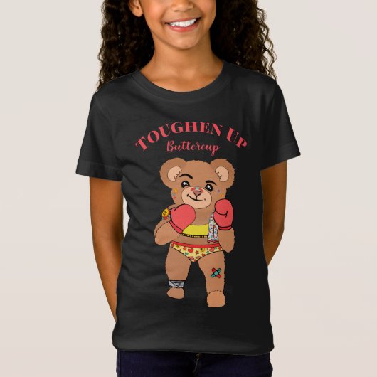 Niedlich Girlie Teddy Bear | Toughup Buttercup T-Shirt (Vorderseite)