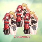 Niedlich Girls Anime Thunder_Cove Fensteraufkleber (Blatt 3)