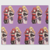 Niedlich Girls Anime Thunder_Cove Geschenkpapier (Flach)