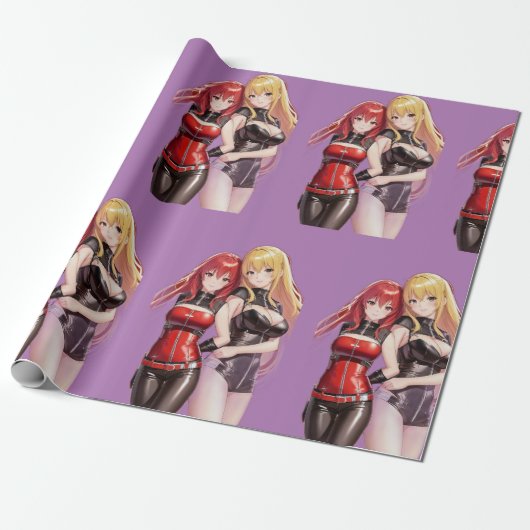 Niedlich Girls Anime Thunder_Cove Geschenkpapier (Ungerollt)