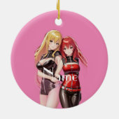 Niedlich Girls Anime Thunder_Cove Keramik Ornament (Hinten)