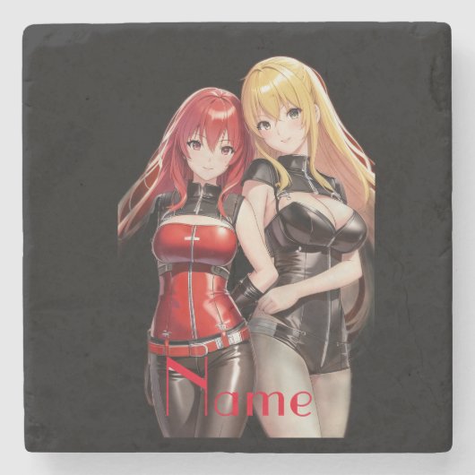 Niedlich Girls Anime Thunder_Cove Steinuntersetzer (Vorderseite)