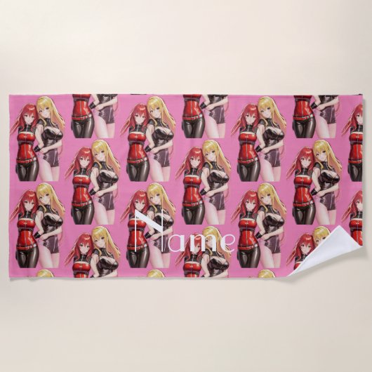 Niedlich Girls Anime Thunder_Cove Strandtuch (Vorderseite)