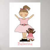 Niedlich Girls Ballerina Print Poster (Vorne)