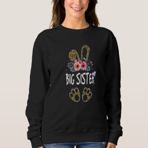 Niedlich Girls Blume Leopard Big Sister Bunny E Sweatshirt