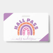 Niedlich Girls Boho Rainbow Lehrer Student Hall Pa Ausweis (Vorderseite)