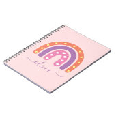 Niedlich Girls Boho Rainbow Name Notizblock (Linke Seite)