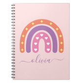 Niedlich Girls Boho Rainbow Name Notizblock (Vorderseite)
