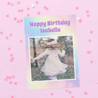 Niedlich Girls Foto Rainbow Pastel Custom Geburtst