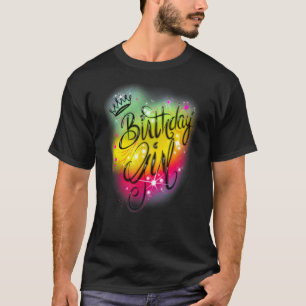Niedlich Girls Geburtstagsparty Airbrush Graffi T-Shirt