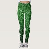 Niedlich Girls Girls Glitzer Pattern Irish Green Leggings (Vorderseite)