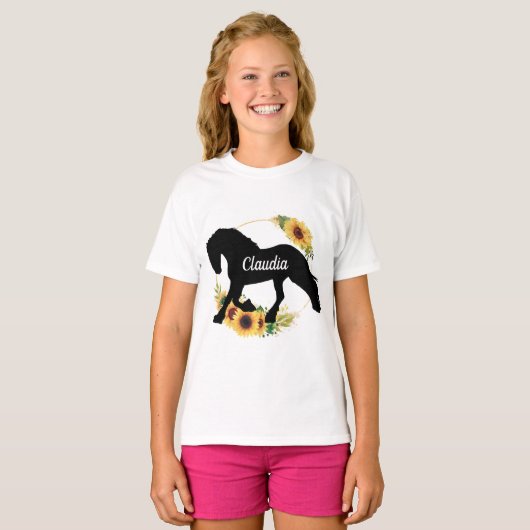 Niedlich Girls individuelle Name Pony T-Shirt (Vorne ganz)