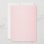 Niedlich Girls Pink Gold Floral Baby Dusche Einladung (Rückseite)