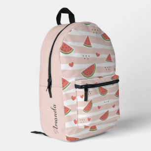 Niedlich Girl's Pink Watermelon mit Namen Bedruckter Rucksack