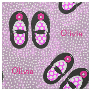 Niedlich Girls Polka Dot Shoes Thema Personalisier Stoff