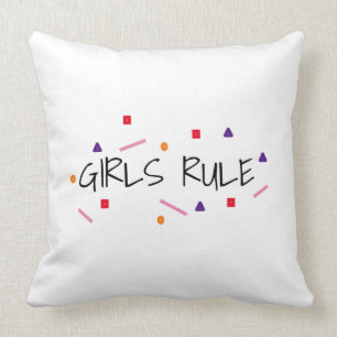 Niedlich Girls Rule Funny Geometric Pattern Kissen