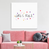 Niedlich Girls Rule Funny Geometric Pattern Leinwanddruck (Insitu (Wohnzimmer))