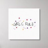 Niedlich Girls Rule Funny Geometric Pattern Leinwanddruck (Vorderseite)