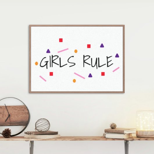 Niedlich Girls Rule Funny Geometric Pattern Leinwanddruck