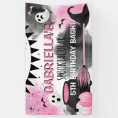 Niedlich Girls Spooktacular Halloween Geburtstagsb Banner (Vertikal)