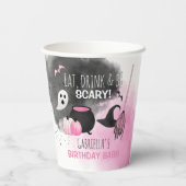 Niedlich Girls Spooktacular Halloween Geburtstagsp Pappbecher (Rückseite)