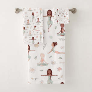 Niedlich Girls Zen Yoga Meditation Spirituelle Nam Badhandtuch Set