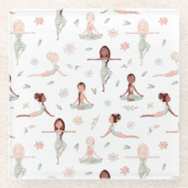 Niedlich Girls Zen Yoga Meditation Spirituelle Nam Glasuntersetzer