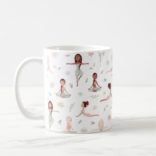 Niedlich Girls Zen Yoga Meditation Spirituelle Nam Kaffeetasse (Links)