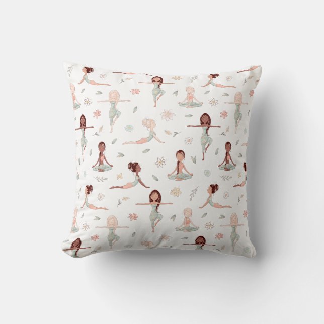 Niedlich Girls Zen Yoga Meditation Spirituelle Nam Kissen (Vorderseite)