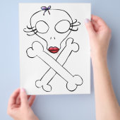 Niedlich Girly Alien Skull Crossbones Flyer (Hand)