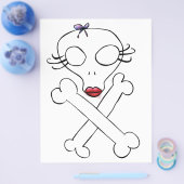 Niedlich Girly Alien Skull Crossbones Flyer (Einzeln)