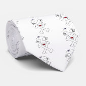 Niedlich Girly Alien Skull Crossbones Krawatte (Gerollt)