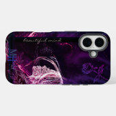 Niedlich Girly Art Lila Galaxy Monogram Case-Mate iPhone Hülle (Rückseite (Horizontal))