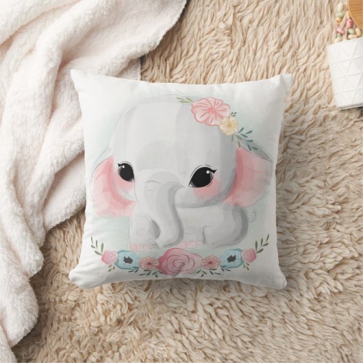 Niedlich Girly Baby Elephant Kissen (Decke)