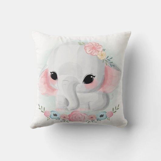 Niedlich Girly Baby Elephant Kissen (Rückseite)