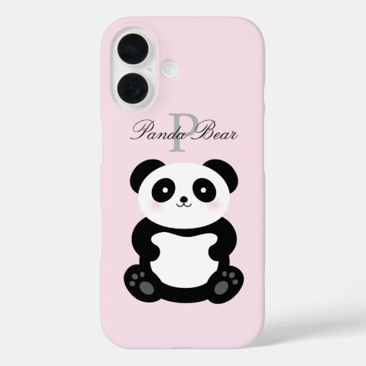 Niedlich Girly Baby Panda Bear Monogram Case-Mate iPhone Hülle (Rückseite)