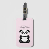 Niedlich Girly Baby Panda Bear Monogram Gepäckanhänger (Vorderseite Vertikal)