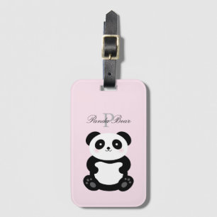 Niedlich Girly Baby Panda Bear Monogram Gepäckanhänger