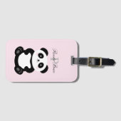 Niedlich Girly Baby Panda Bear Monogram Gepäckanhänger (Vorderseite (Horizontal))