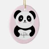 Niedlich Girly Baby Panda Bear Monogram Keramikornament (Rechts)