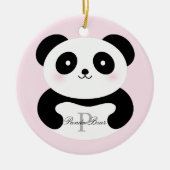 Niedlich Girly Baby Panda Bear Monogram Keramikornament (Vorne)