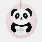Niedlich Girly Baby Panda Bear Monogram Keramikornament (Links)