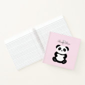 Niedlich Girly Baby Panda Bear Monogram Notizbuch (Innenseite)