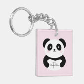 Niedlich Girly Baby Panda Bear Monogram Schlüsselanhänger (Vorderseite links)