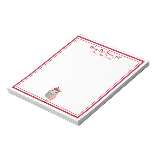 Niedlich Girly Bird Notizblock (Rotiert)