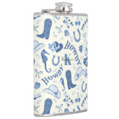 Niedlich Girly Blue Coast Cowgirl Name Monogram Flachmann (Rechts)